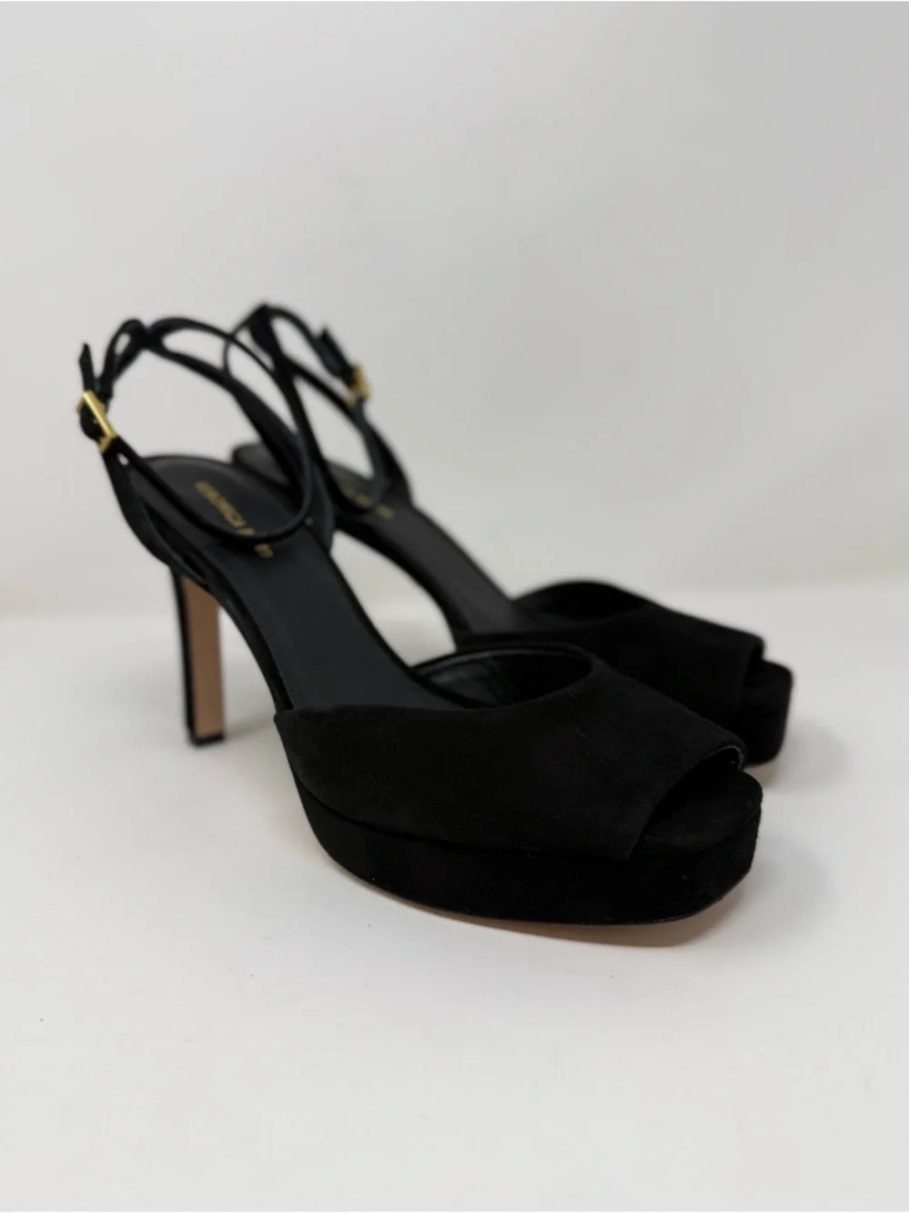 New Veronica Beard Brianne Sandals Black Suede Sz 9.5